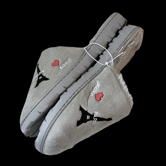 NEW KARL LAGERFELD PARIS LOGO-EMBROIDED FAUX FUR SLIPPERS SANDALS WOMEN … - Picture 3 of 5